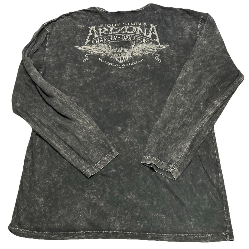 Harley-Davidson Black & Gray Eagle Flag Long Sleeve Tee - Picture 7 of 9